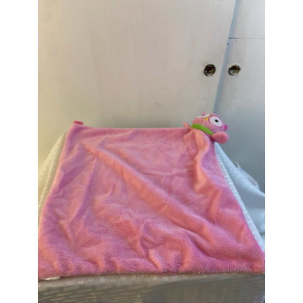 Burton Pink owl‎ lovey with loops for toys 11.5"x11.5